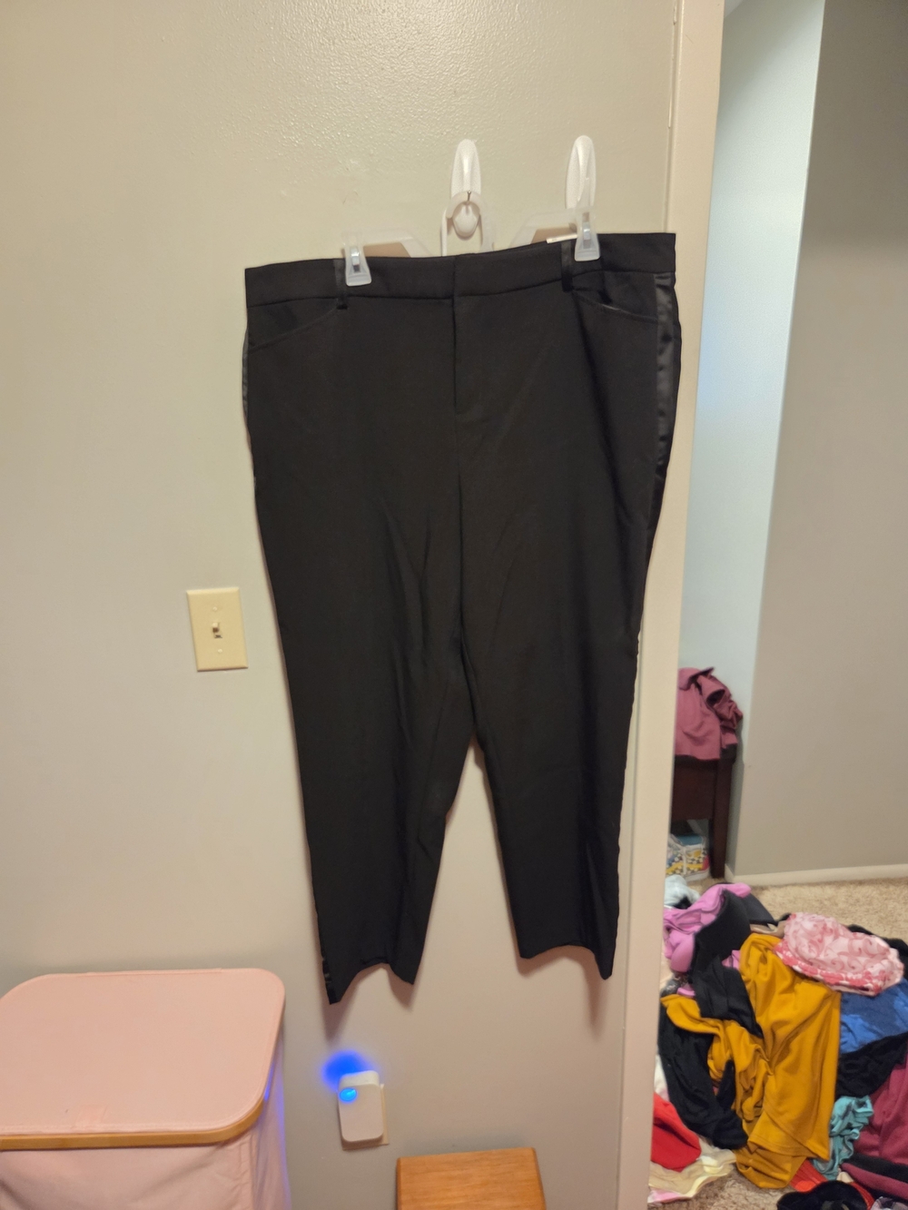 torrid Black Tuxedo Stripe Straight-Leg Pants